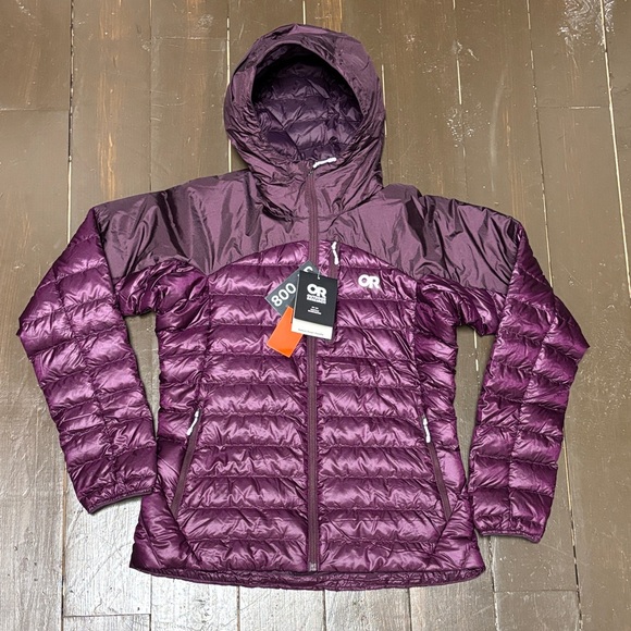 Outdoor Research Women’s Down Hoodie Amethyst Jacket Medium NWT - Picture 2 of 9